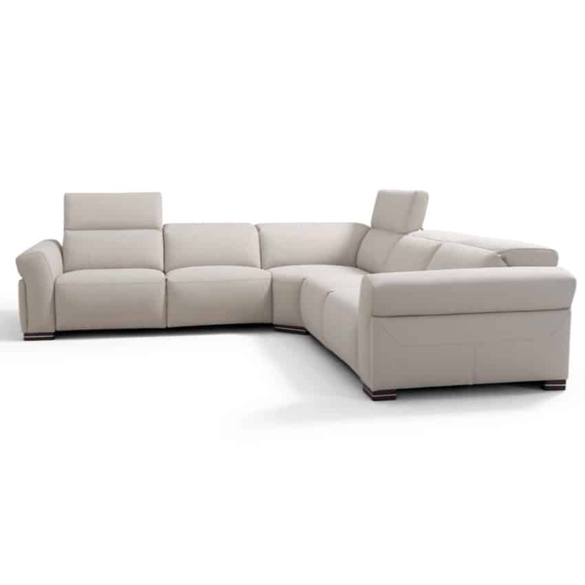 contemporary white leather reclining sofa