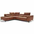 cognac leather modern sofa