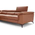 camel brown leather modern couch
