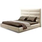 modern white upholstered bed